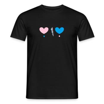 Two hearts - Men's T-Shirt - black - Front - AI Model Male 178 light (178cm)