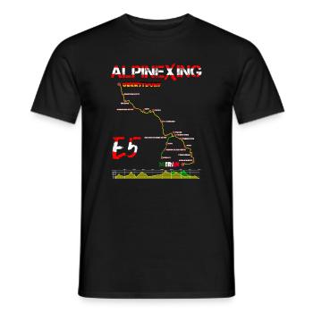 E5 Oberstdorf Meran - Männer T-Shirt - Schwarz - Vorne - AI Model Male 178 light (178cm)