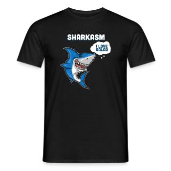 I love Salad - Sharkasm - Humor - Funny - Men's T-Shirt - black - Front - AI Model Male 178 light (178cm)