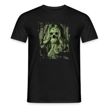 Skull Girl green - Männer T-Shirt - Schwarz - Vorne - AI Model Male 178 light (178cm)