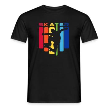 Skater Kids Rainbow Silhouette - Männer T-Shirt - Schwarz - Vorne - AI Model Male 178 light (178cm)