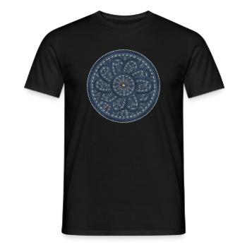 Jeans Muster Blume indie Kreis Deko Geschenk - Männer T-Shirt - Schwarz - Vorne - AI Model Male 178 light (178cm)