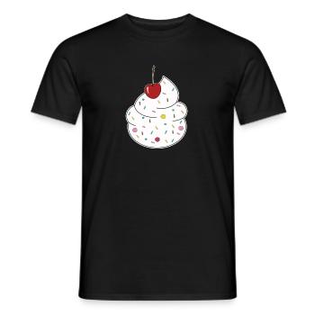 Sahne Kirsche - Männer T-Shirt - Schwarz - Vorne - AI Model Male 178 light (178cm)
