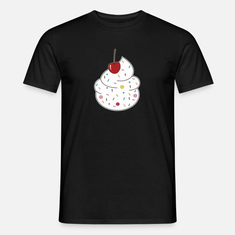 Sahne Kirsche - Männer T-Shirt - Schwarz