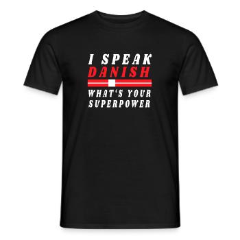 I speak Danish Daenemark Patriot Flagge Geschenk - Männer T-Shirt - Schwarz - Vorne - AI Model Male 178 light (178cm)