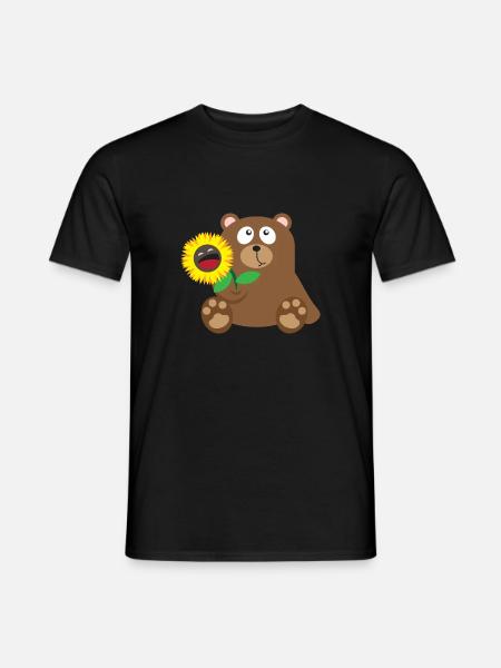 33 bear sunflower - Männer T-Shirt - Schwarz