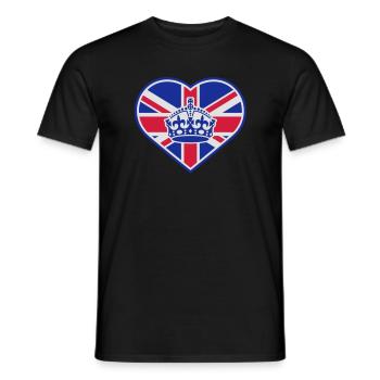 Angleterre Couronne de coeur - T-shirt homme - noir - Devant - AI Model Male 178 light (178cm)