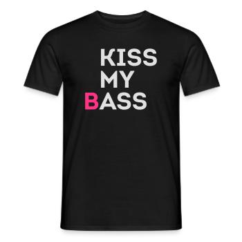 KISS MY (B)ASS - T-shirt homme - noir - Devant - AI Model Male 178 light (178cm)