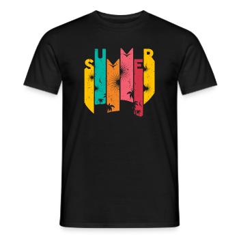 Summer Sun Party Beer Vacation Mallorca Ibiza Bulg - Men's T-Shirt - black - Front - AI Model Male 178 light (178cm)