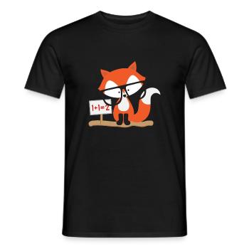 Kindermotiv: schlauer Fuchs rechnet - Männer T-Shirt - Schwarz - Vorne - AI Model Male 178 light (178cm)