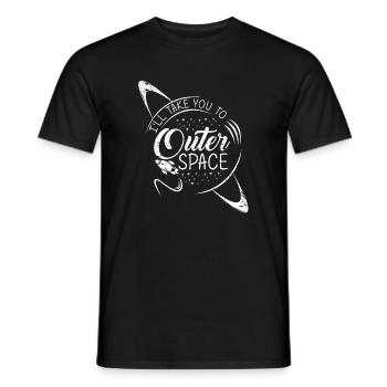 Espace spatial spatial fusée planètes en apesanteur - T-shirt homme - noir - Devant - AI Model Male 178 light (178cm)