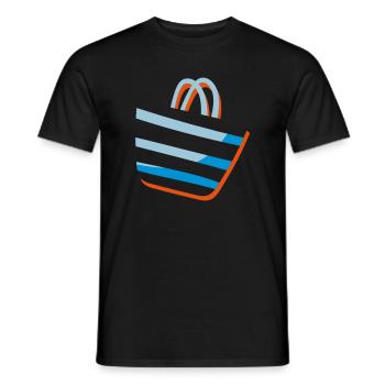 Sac de plage Clipart - Idée cadeau Logoidee - T-shirt homme - noir - Devant - AI Model Male 178 light (178cm)