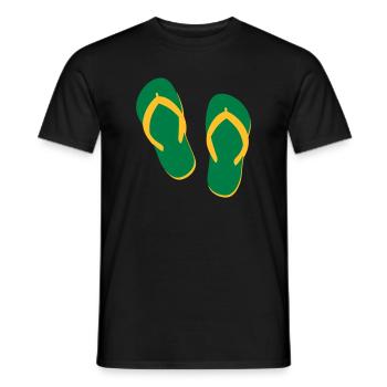 Summer Flip Flops – Beach & Holiday Vibes - Men's T-Shirt - black - Front - AI Model Male 178 light (178cm)