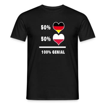 Allemagne et Pologne génial / cadeau drapeau - T-shirt homme - noir - Devant - AI Model Male 178 light (178cm)