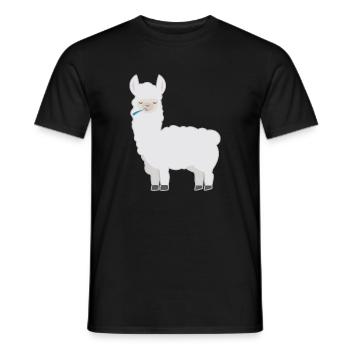 Tiershirt spuckendes Lama Kindermotiv Lama spuckt - Männer T-Shirt - Schwarz - Vorne - AI Model Male 178 light (178cm)