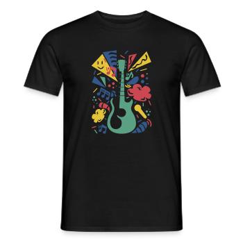 Symphonie de guitare colorée - T-shirt homme - noir - Devant - AI Model Male 178 light (178cm)