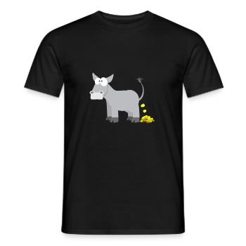 Kindermotiv Esel Tiershirt Geschenkidee Goldesel - Männer T-Shirt - Schwarz - Vorne - AI Model Male 178 light (178cm)