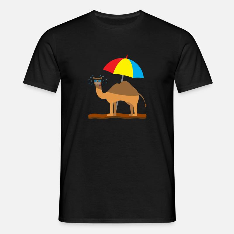Kindershirt Kamel Kindermotiv schwitzendes Kamel - Männer T-Shirt - Schwarz