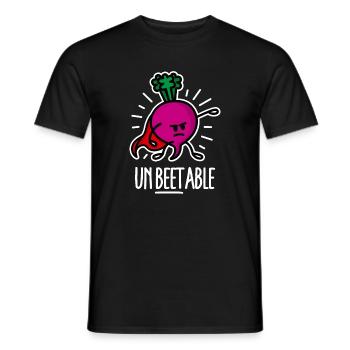 Unbeetable / unbeatable beetroot beet on dark - Men's T-Shirt - black - Front - AI Model Male 178 light (178cm)