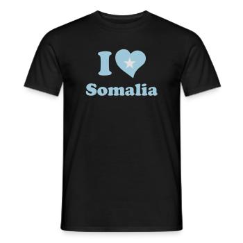 I love Somalia - J'aime la Somalie - T-shirt homme - noir - Devant - AI Model Male 178 light (178cm)
