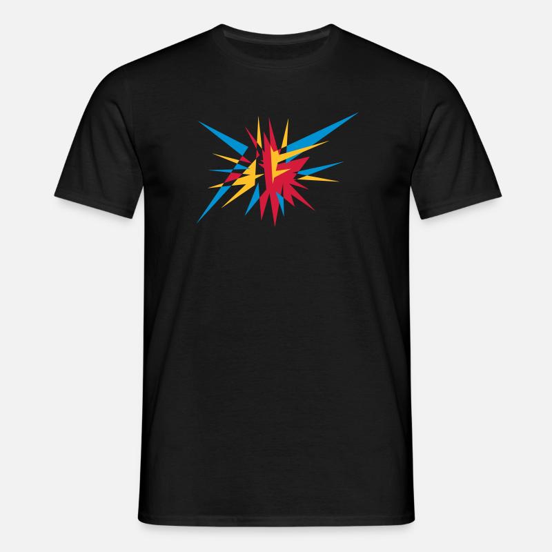 Explosion und Strahlen - Männer T-Shirt - Schwarz