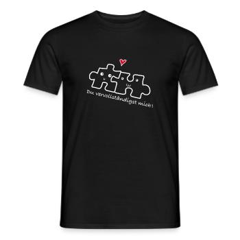 Love relationship couple - Men's T-Shirt - black - Front - AI Model Male 178 light (178cm)