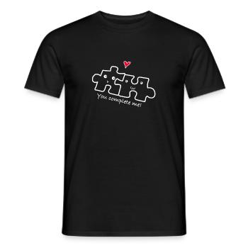 Love relationship couple - Men's T-Shirt - black - Front - AI Model Male 178 light (178cm)