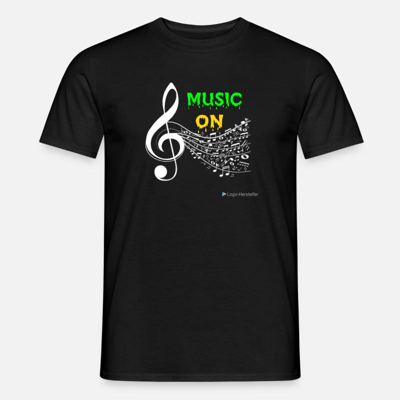 Music ON - Männer T-Shirt - Schwarz