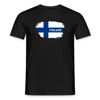 Drapeau de la Finlande / cadeau Helsinki Scandinavie - T-shirt homme - noir - Devant - AI Model Male 178 light (178cm)