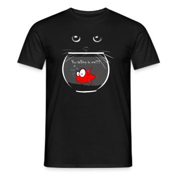 poisson rouge - T-shirt homme - noir - Devant - AI Model Male 178 light (178cm)