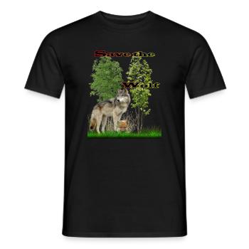 wolf 2 - Männer T-Shirt - Schwarz - Vorne - AI Model Male 178 light (178cm)