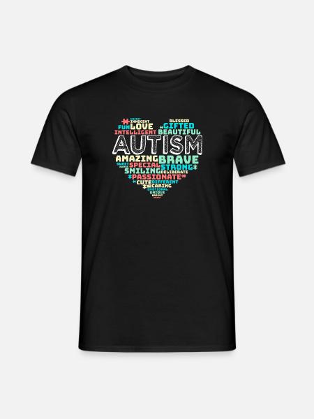 Cœur Puzzle Autisme Chemise - T-shirt homme - noir