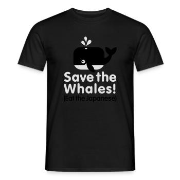 Save the Whales! Eat the Japanese - Men's T-Shirt - black - Front - AI Model Male 178 light (178cm)