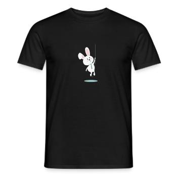 Cute Easter Bunny with Tie – Bunny Design - Men's T-Shirt - black - Front - AI Model Male 178 light (178cm)