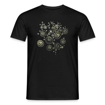 Shells / Spirals Abstract - Men's T-Shirt - black - Front - AI Model Male 178 light (178cm)