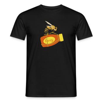 Honigbiene auf Honigflasche für Imker - Männer T-Shirt - Schwarz - Vorne - AI Model Male 178 light (178cm)