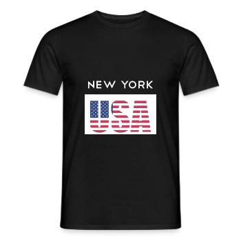 New York, États-Unis, États-Unis T-shirt NYC - T-shirt homme - noir - Devant - AI Model Male 178 light (178cm)