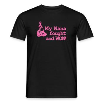 T-shirt de sensibilisation au cancer du sein - T-shirt homme - noir - Devant - AI Model Male 178 light (178cm)