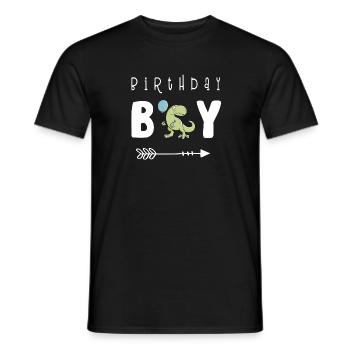 Anniversaire garçon dino avec des ballons je garçon anniversaire - T-shirt homme - noir - Devant - AI Model Male 178 light (178cm)