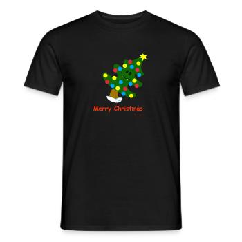 Arbre de Noël / Arbre de Noël - T-shirt homme - noir - Devant - AI Model Male 178 light (178cm)