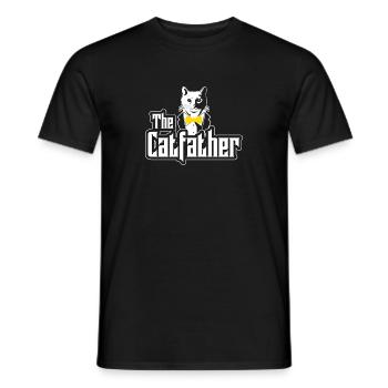 The Catfather I Katzen Dad Geschenk I Maine Coon - Männer T-Shirt - Schwarz - Vorne - AI Model Male 178 light (178cm)