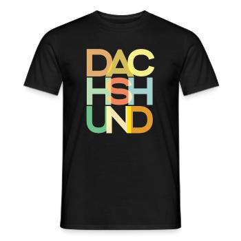 Dackelhund Hund Bunt - Männer T-Shirt - Schwarz - Vorne - AI Model Male 178 light (178cm)