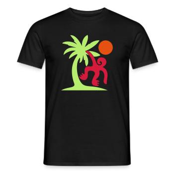Affe Palme Sonne - Männer T-Shirt - Schwarz - Vorne - AI Model Male 178 light (178cm)