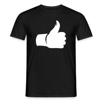 Pouce levé – Symbole de la main - T-shirt homme - noir - Devant - AI Model Male 178 light (178cm)