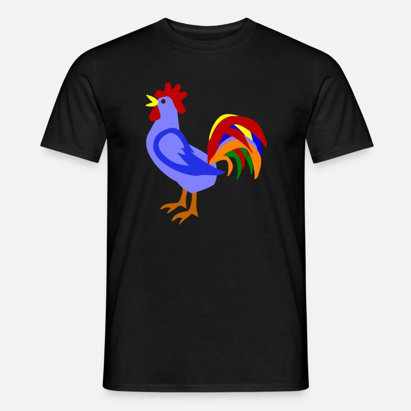 Farbenfroher Hahn im Kunstdesign - Männer T-Shirt - Schwarz