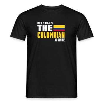 Keep calm Colombie / Drapeau de cadeau Amérique du Sud - T-shirt homme - noir - Devant - AI Model Male 178 light (178cm)