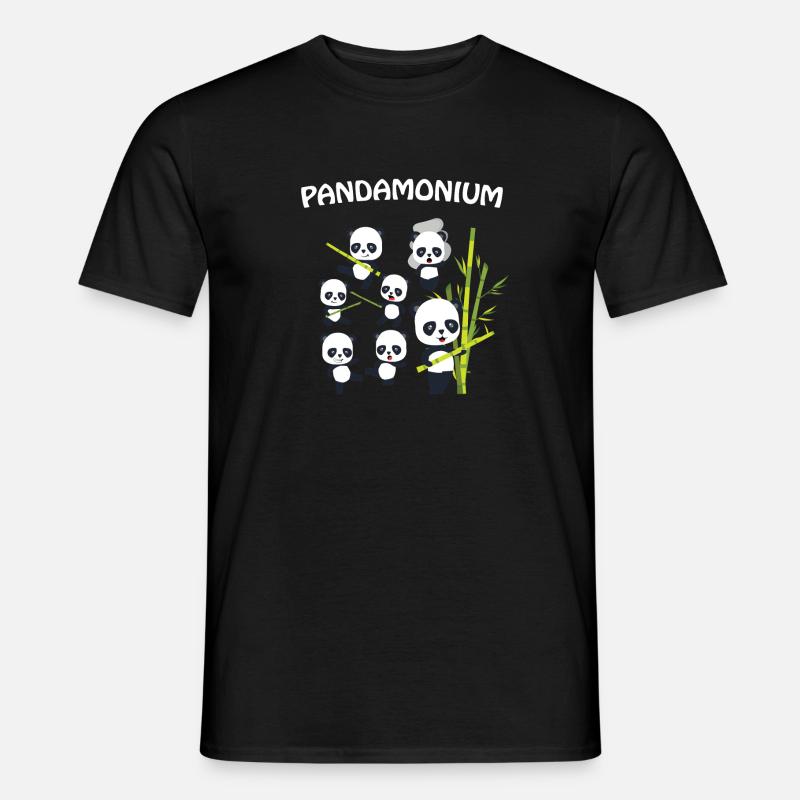 Panda - Männer T-Shirt - Schwarz
