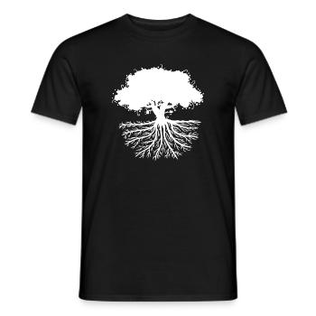 tree roots white - Männer T-Shirt - Schwarz - Vorne - AI Model Male 178 light (178cm)
