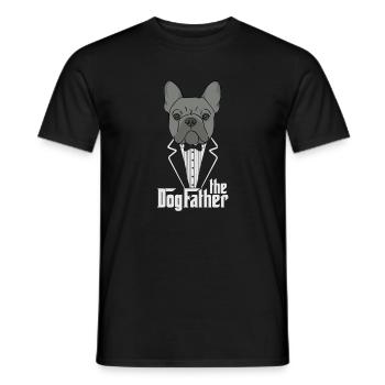 The Dogfather French Bulldog Dad Frenchie Daddy Tee - Men's T-Shirt - black - Front - AI Model Male 178 light (178cm)