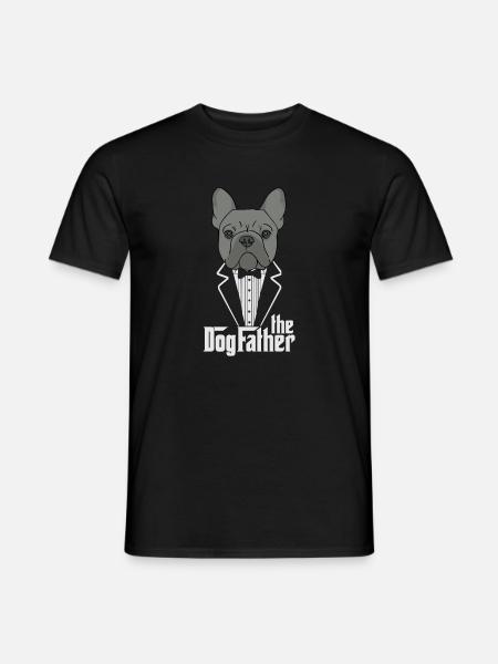 The Dogfather French Bulldog Dad Frenchie Papa Tee - Männer T-Shirt - Schwarz